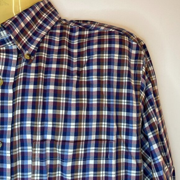JoS. A. Bank Men's Tailored Fit Plaid Traveler's Collection Shirt - Size Large - Picture 3 of 4